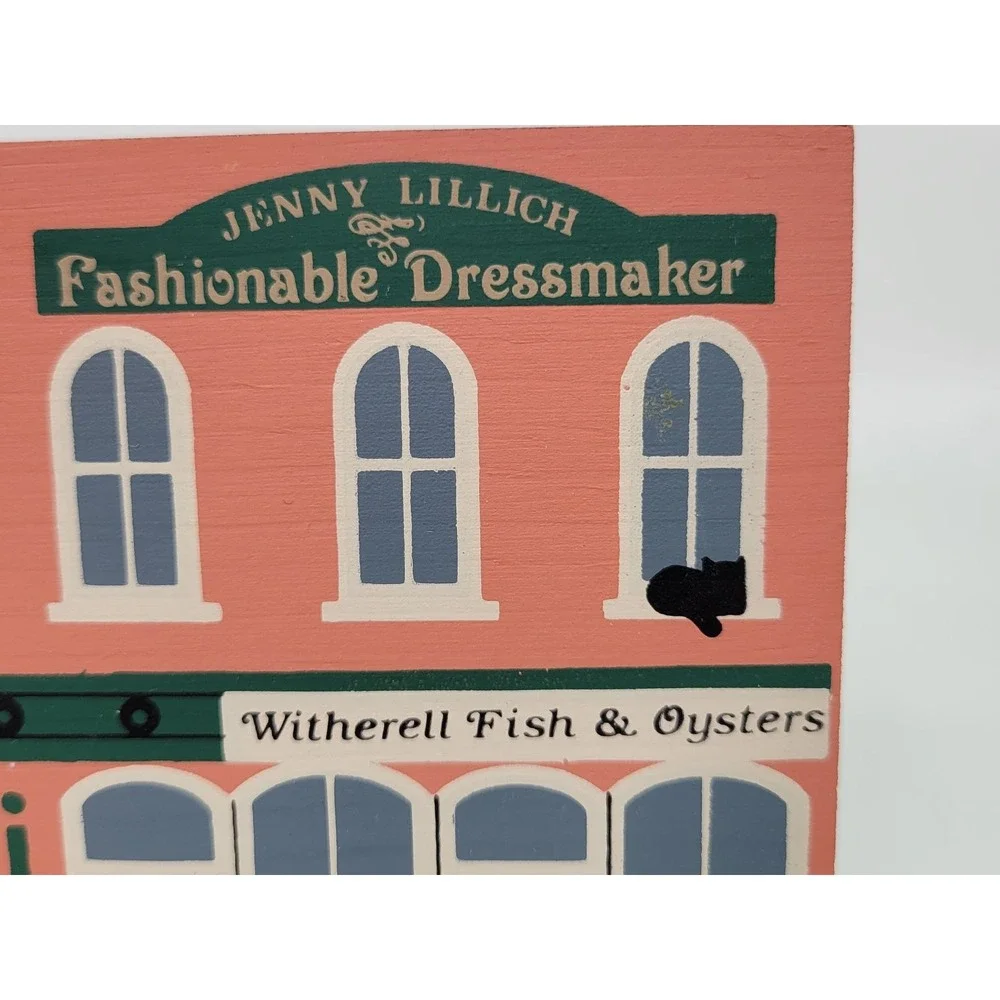 Cat's‎ Meow Fish/Meat Market House Wooden Collectible 1988 Signed
